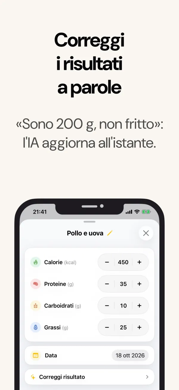 Correggi il risultato dell’IA con parole tue