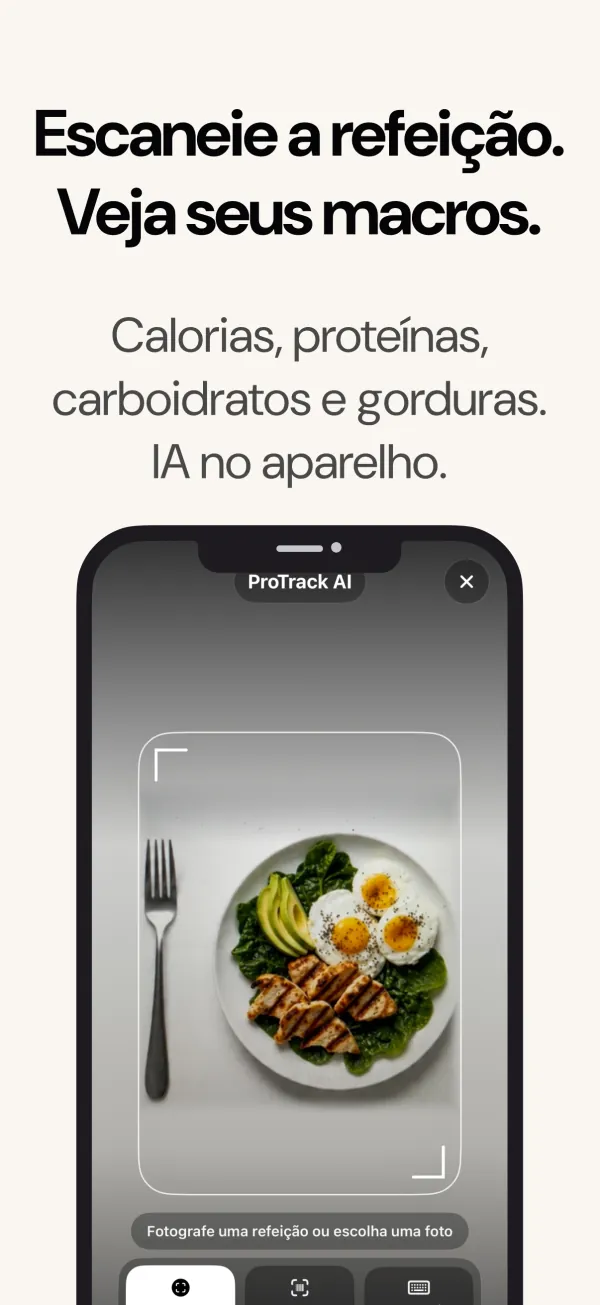 Escanear uma refeição: calorias e macros a partir de uma foto