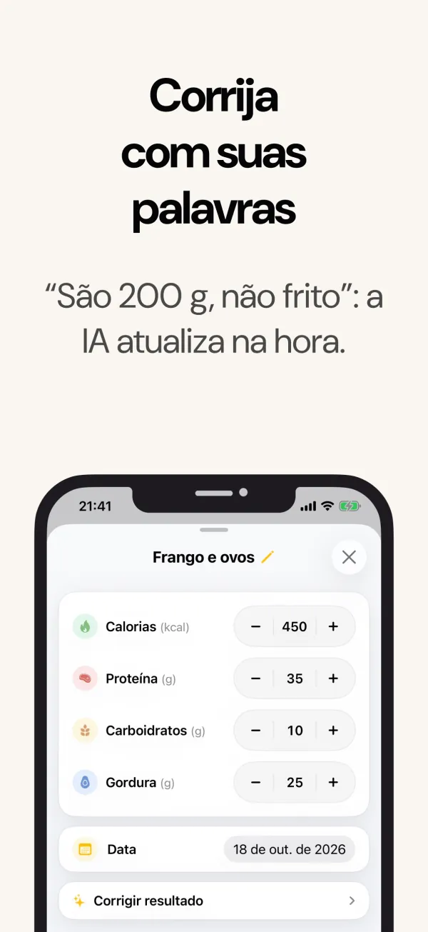 Corrigir o resultado da IA com suas próprias palavras
